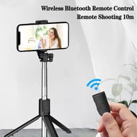 Vinmooog 3 v 1 statív na selfie tyč s Bluetooth diaľkovým ovládačom, 360° otočný teleskopický monopod, čierno-strieborný, 18 cm v zloženom stave, hliník 3