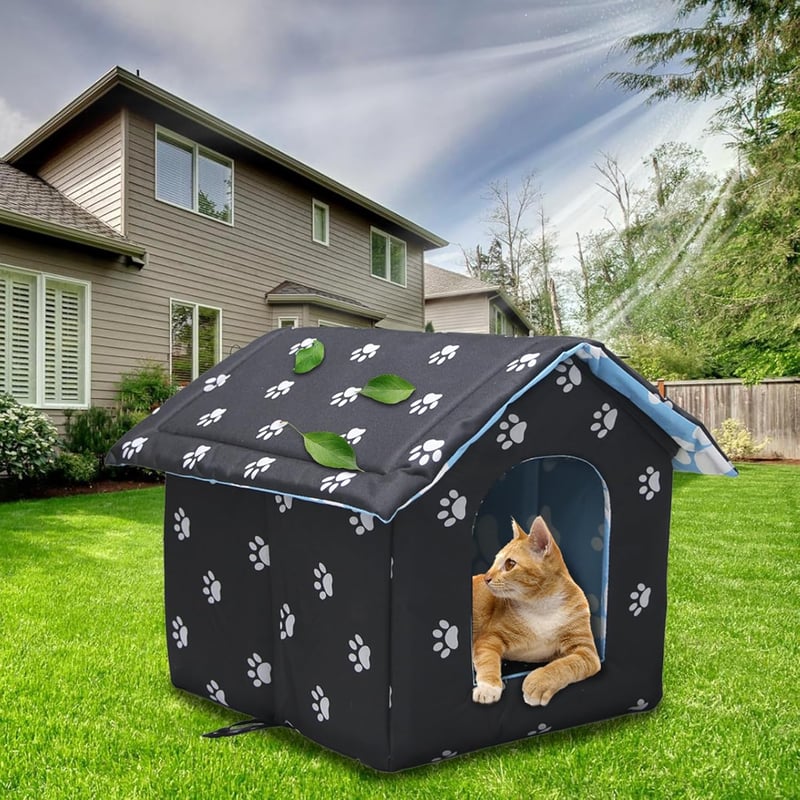Vinnypet macskavédő ház téli szigetelésű vízálló összecsukható 40x38x35cm
