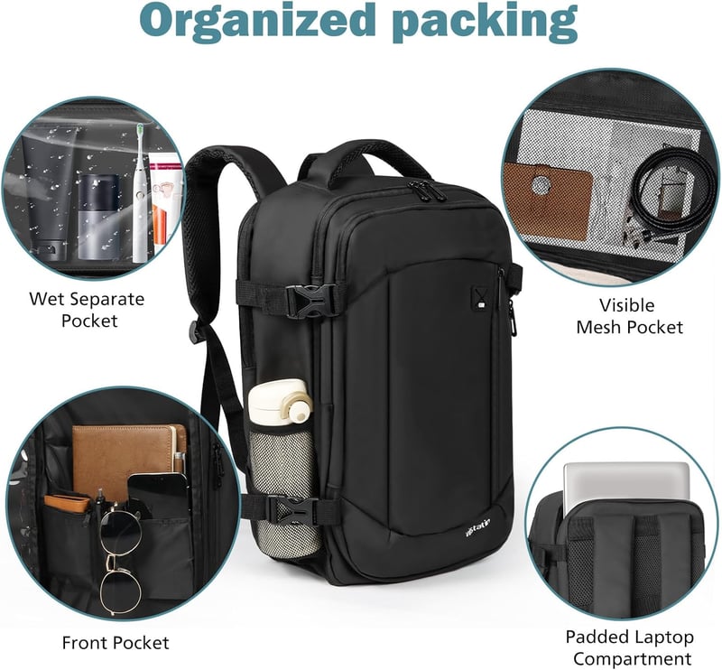 Vinstatin 40x20x25cm Ryanair Fedélzeti Hátizsák 20L Vízálló Laptop Backpack