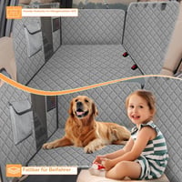 Husă Auto Vinstatin pentru Câini, pentru Bancheta din Spate - Protecție pentru Scaune Impermeabilă, Rezistentă la Zgârieturi și Rupere, cu Capacitate de Încărcare de 180 kg, Bază Rigidă, Plasă de Ventilație, Centură de Siguranță, Lavabilă 4