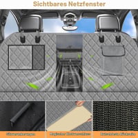 Husă Auto Vinstatin pentru Câini, pentru Bancheta din Spate - Protecție pentru Scaune Impermeabilă, Rezistentă la Zgârieturi și Rupere, cu Capacitate de Încărcare de 180 kg, Bază Rigidă, Plasă de Ventilație, Centură de Siguranță, Lavabilă 7
