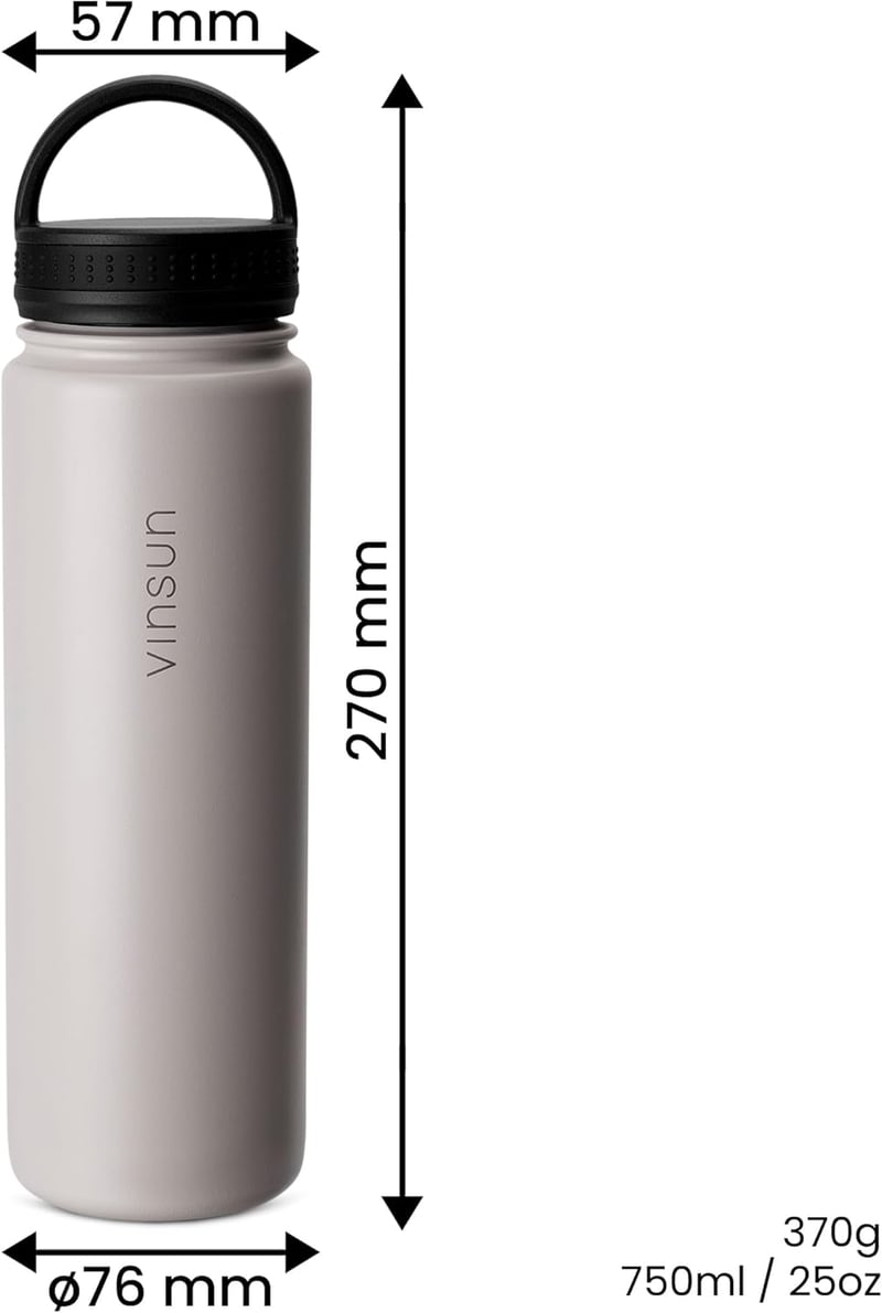 Vinsun rozsdamentes acél ivópalack 750ml szívószállal és szivárgásmentes kupakkal