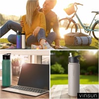 Vinsun rozsdamentes acél ivópalack 750ml szívószállal és szivárgásmentes kupakkal 8