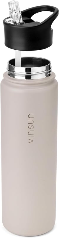 Vinsun rozsdamentes acél ivópalack 750ml szívószállal és szivárgásmentes kupakkal 7