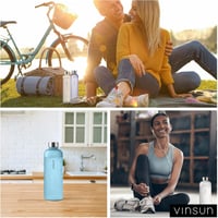 VINSUN Szorítható Ivópalack 650/1000/1500ml Tritan BPA-mentes Sportpalack 9