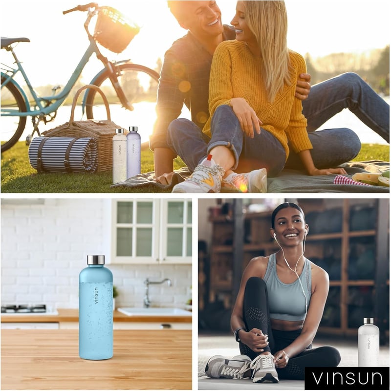 VINSUN Szorítható Ivópalack 650/1000/1500ml Tritan BPA-mentes Sportpalack