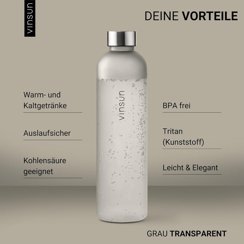 VINSUN Szorítható Ivópalack 650/1000/1500ml Tritan BPA-mentes Sportpalack