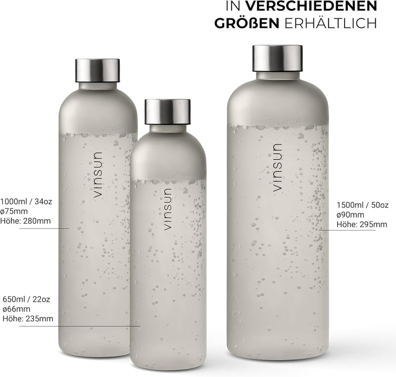 VINSUN Szorítható Ivópalack 650/1000/1500ml Tritan BPA-mentes Sportpalack