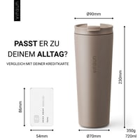 Termoska VINSUN so slamkou 720 ml – Nerezový izolovaný cestovný hrnček, nepriepustný, dvojstenný, čierny, na teplé a studené nápoje, s dvoma viečkami 5