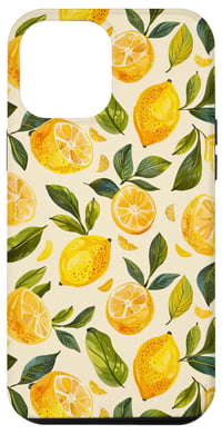 Vintage Citrus Lemon Fruit iPhone 12 Pro Max tok akvarell citrom nyári limonádé mintával 1