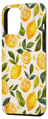 Vintage Citrus Lemon Fruit iPhone 12 Pro Max tok akvarell citrom nyári limonádé mintával 2