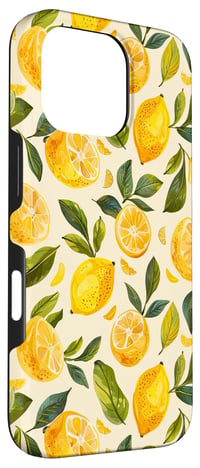 Obal na iPhone 16 Pro s motívom vintage citrónov, akvarelovým vzorom a letnou limonádou 3