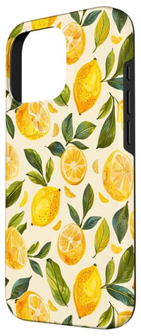 Obal na iPhone 16 Pro s motívom vintage citrónov, akvarelovým vzorom a letnou limonádou 2