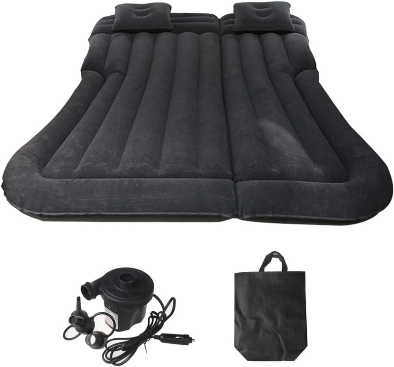 Vinteky Autós Felfújható Matrac - Hordozható Légágy SUV-hoz, 300 kg Teherbírású Fekete Kempingmatrac Utazáshoz, 2 Párnával