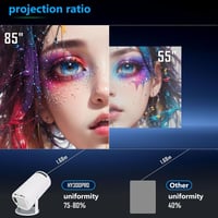 Vinteky Hordozható 4K Projektor WiFi6 Bluetooth 5.2 Android 11 Rendszerrel, 130 Colos Vetítés, 180° Forgatható, YouTube Előtelepítve, Fekete 7
