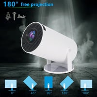 Vinteky Hordozható 4K Projektor WiFi6 Bluetooth 5.2 Android 11 Rendszerrel, 130 Colos Vetítés, 180° Forgatható, YouTube Előtelepítve, Fekete 4