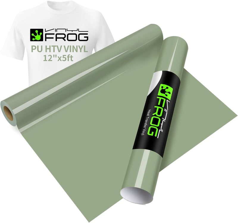 VINYL FROG Khaki Zöld Flex Film 30,5x155cm Hőátadásos Vinyl Pólóhoz - 12" x 5 ft, Khaki-green