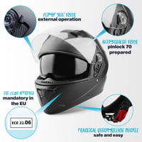Vinz Kennet integralna kaciga s vizirom, ECE 22.06 i pripremom za Pinlock, motociklistička kaciga za muškarce i žene za skuter, žuta, XS-XXL 2