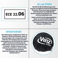 Vinz Santos preklopna kaciga sa vizirom za sunce, ECE 22.06 i pripremom za Pinlock, mat crna, veličine XS-XXL, moto kaciga za muškarce i žene 7