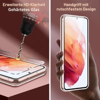 Viojrlra Kryt na Samsung Galaxy S21 5G s 2 ks tvrdených skiel na displej, priehľadné tenké TPU silikónové puzdro, nárazuvzdorná ochrana proti poškriabaniu 3
