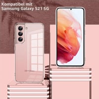 Viojrlra Kryt na Samsung Galaxy S21 5G s 2 ks tvrdených skiel na displej, priehľadné tenké TPU silikónové puzdro, nárazuvzdorná ochrana proti poškriabaniu 2