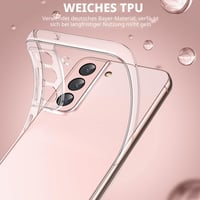 Viojrlra Kryt na Samsung Galaxy S21 5G s 2 ks tvrdených skiel na displej, priehľadné tenké TPU silikónové puzdro, nárazuvzdorná ochrana proti poškriabaniu 5