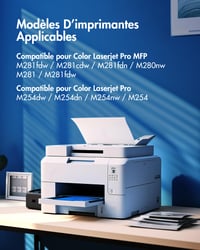 Set 4 cartușe toner compatibile VIPGOOD 203A CF540A CF541A CF542A CF543A pentru HP LaserJet Pro MFP M281fdw, M281fdn, M280nw, M254dw, M254nw, Negru, Cyan, Galben, Magenta 2