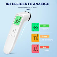 Viproud Érintésmentes Lázmérő - Digitális Infravörös Homloklázmérő Babáknak és Felnőtteknek, 1mp Mérési Idő, Láz Riasztás, 35 Memória, LCD K 3