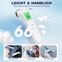Viproud Érintésmentes Lázmérő - Digitális Infravörös Homloklázmérő Babáknak és Felnőtteknek, 1mp Mérési Idő, Láz Riasztás, 35 Memória, LCD K 7