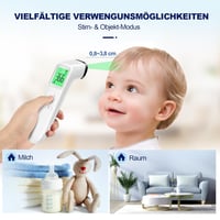 Viproud Érintésmentes Lázmérő - Digitális Infravörös Homloklázmérő Babáknak és Felnőtteknek, 1mp Mérési Idő, Láz Riasztás, 35 Memória, LCD K 5