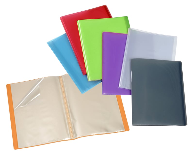 Biblioraft cu inele Viquel 616083-04 Propyglass, 160 de buzunare, culoare aleatorie