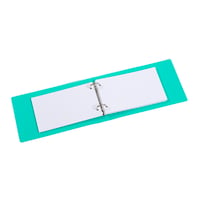 Dosar cu inele din carton Viquel Bristol A5 (25x16,5 cm), 14,8x21 cm, 2 inele, turcoaz translucid, flexibil și rezistent 3