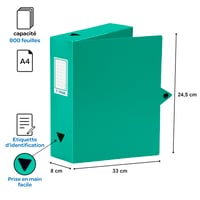 Viquel Class Doc archivačný box, 24,5x33 cm, šírka chrbta 80 mm, polypropylén, zelený 4