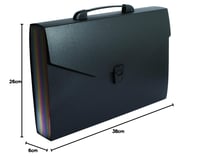 Viquel Rainbow Class A4 harmonikový zakladač, 12 priehradiek, 6 cm chrbát, čierny, so zapínaním 6