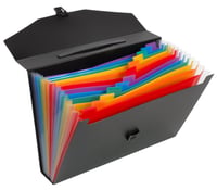 Viquel Rainbow Class A4 harmonikový zakladač, 12 priehradiek, 6 cm chrbát, čierny, so zapínaním 1