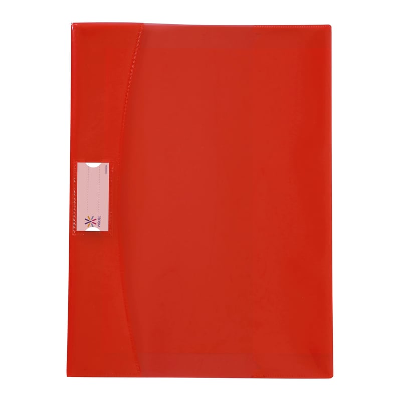 Copertă pentru caiet A4 Viquel Strong Cover roșu, din plastic, cu cotor întărit și clapete pentru semn de carte