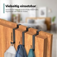 Virea 10 db fekete ajtóhorog rozsdamentes acél kabátakasztó 5
