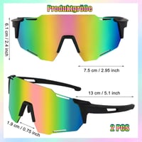 Ochelari de ciclism polarizați Virtue Yun, set 2 bucăți, ochelari de soare sport rezistenți la vânt cu protecție UV 400, negru-alb, pentru ciclism, alpinism, golf și utilizare în aer liber 2