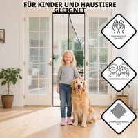 Plasă magnetică anti-insecte ViShawtek pentru ușă de balcon, fără găurire, 100x200 cm, albă, plasă rezistentă la vânt pentru ușă 6