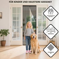 Magnetická sieťka proti hmyzu na balkónové dvere ViShawtek bez vŕtania, 70x200 cm, čierna 6