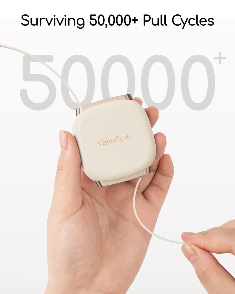 VisionSync 240W USB-C visszahúzható kábel 2x1m gyorstöltés iPhone Samsung