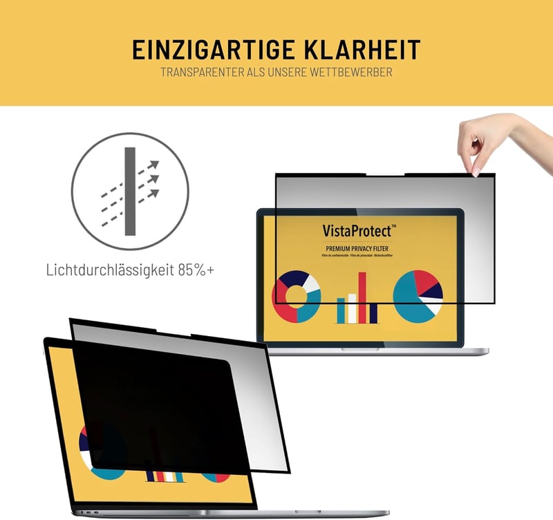 VistaProtect Premium Mágneses Képernyővédő MacBook Pro 14 Colos Kék Fény Szűrő