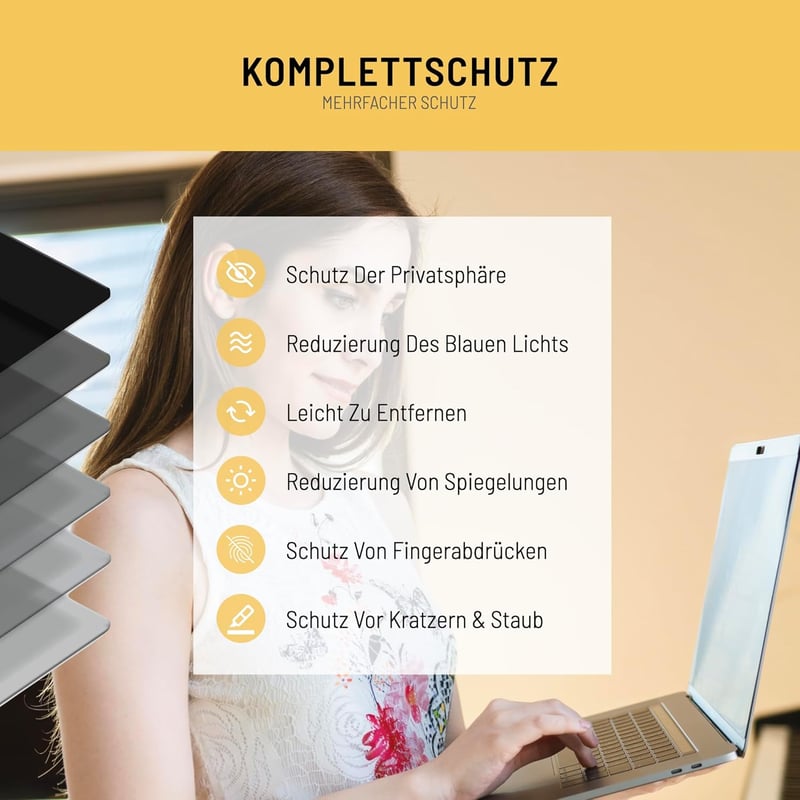 VistaProtect Premium Adatvédelmi Szűrő Microsoft Surface Laptop 3/4/5 13,5" - Kék Fény Szűrő