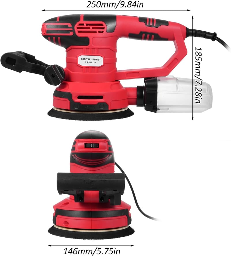 Vistreck 150mm Elektromos Excenter Csiszoló 450W, 6 Fokozat, 13000 RPM Fa Megmunkáláshoz