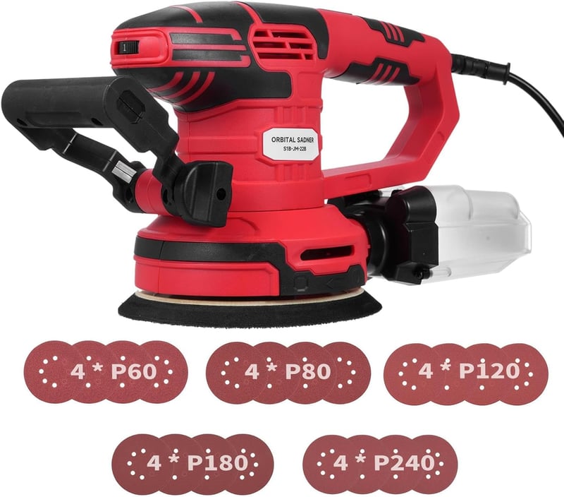 Vistreck 150mm Elektromos Excenter Csiszoló 450W, 6 Fokozat, 13000 RPM Fa Megmunkáláshoz