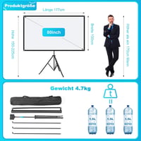 VISULAPEX 80 Colos ALR Vetítővászon 16:9 HD Tripod Állvánnyal Otthoni Moziba 2