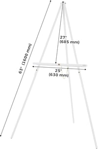 VISWIN 3 db 160 cm-es Fehér Fa Festőállvány - Összecsukható Háromlábú Állvány Esküvői Táblákhoz, Poszterekhez, Vászonképekhez, Festéshez 4