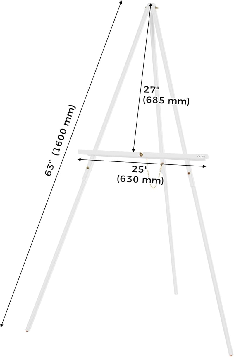 VISWIN 3 db 160 cm-es Fehér Fa Festőállvány - Összecsukható Háromlábú Állvány Esküvői Táblákhoz, Poszterekhez, Vászonképekhez, Festéshez