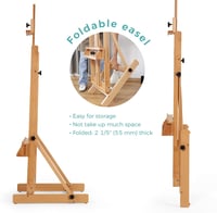 VISWIN Nagyméretű Fa H Festőállvány, Állítható Bükk Festőállvány 135-231 cm 5