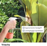 Pulverizator din sticlă Vitachy cu bază din silicon, duză cu 3 setări - somon/gri - 500 ml - 2 buc. 3